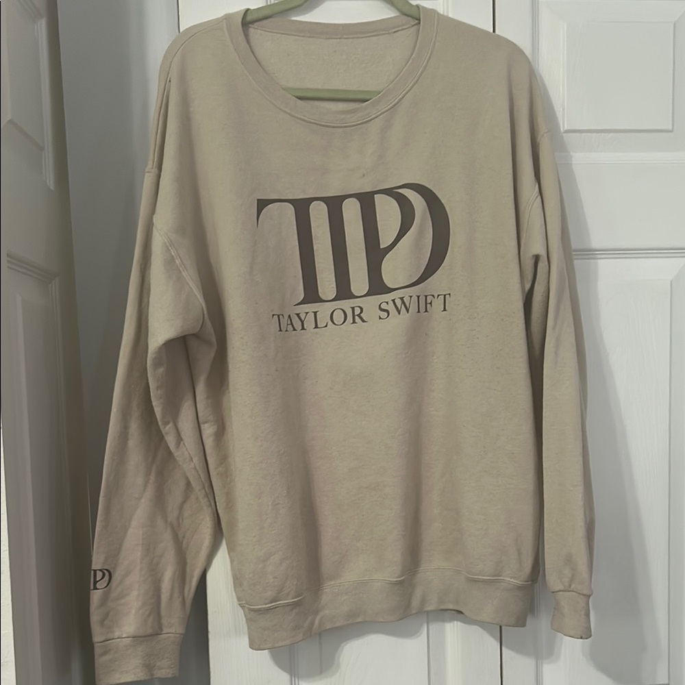 Taylor Swift Tortured Poets Department Beige Sweatshirt